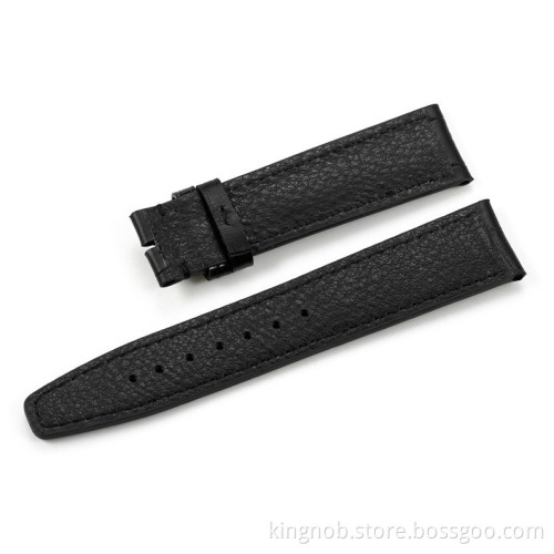 IW-02 Good Quality Handmade Black leather watch with steel buckle